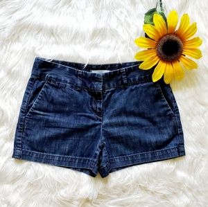 LOFT Riviera Dark Blue Low Rise Denim Shorts